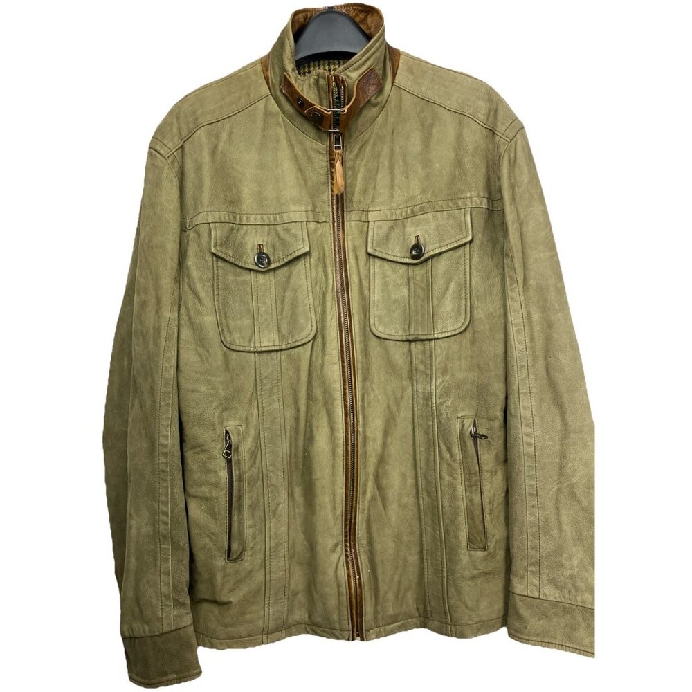 40 Overland Distressed Suede 2 Pocket Leather Jacket Trucker Bomber Biker Moto